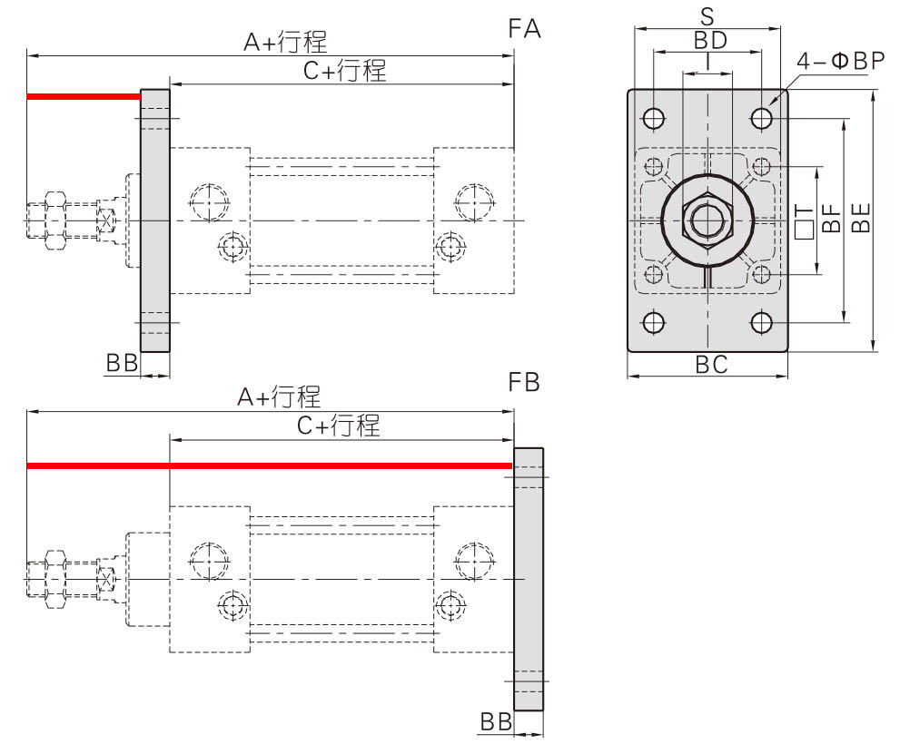 標(biāo)準(zhǔn)氣缸FA圖 標(biāo)準(zhǔn)氣缸FA圖