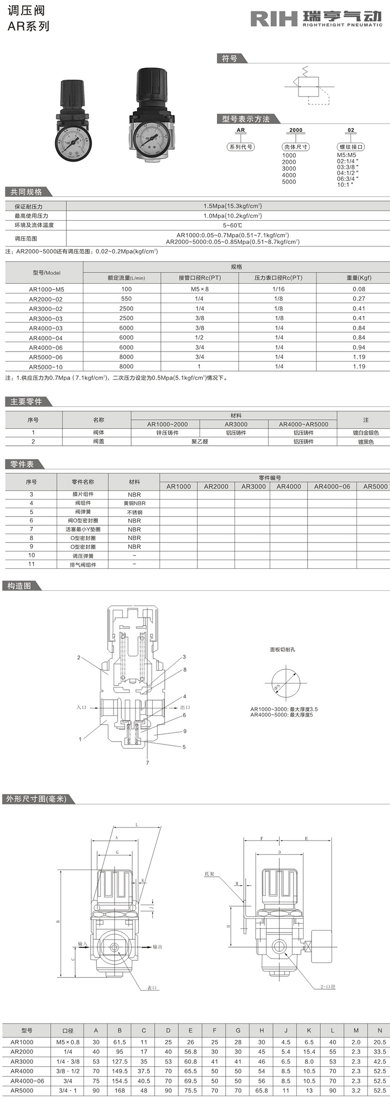 SMC-AR系列調(diào)壓閥圖紙 SMC-AR系列調(diào)壓閥圖紙